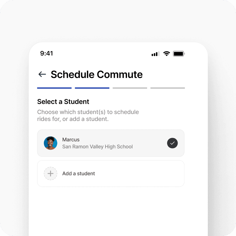 Selecting a student to schedule a school commute for